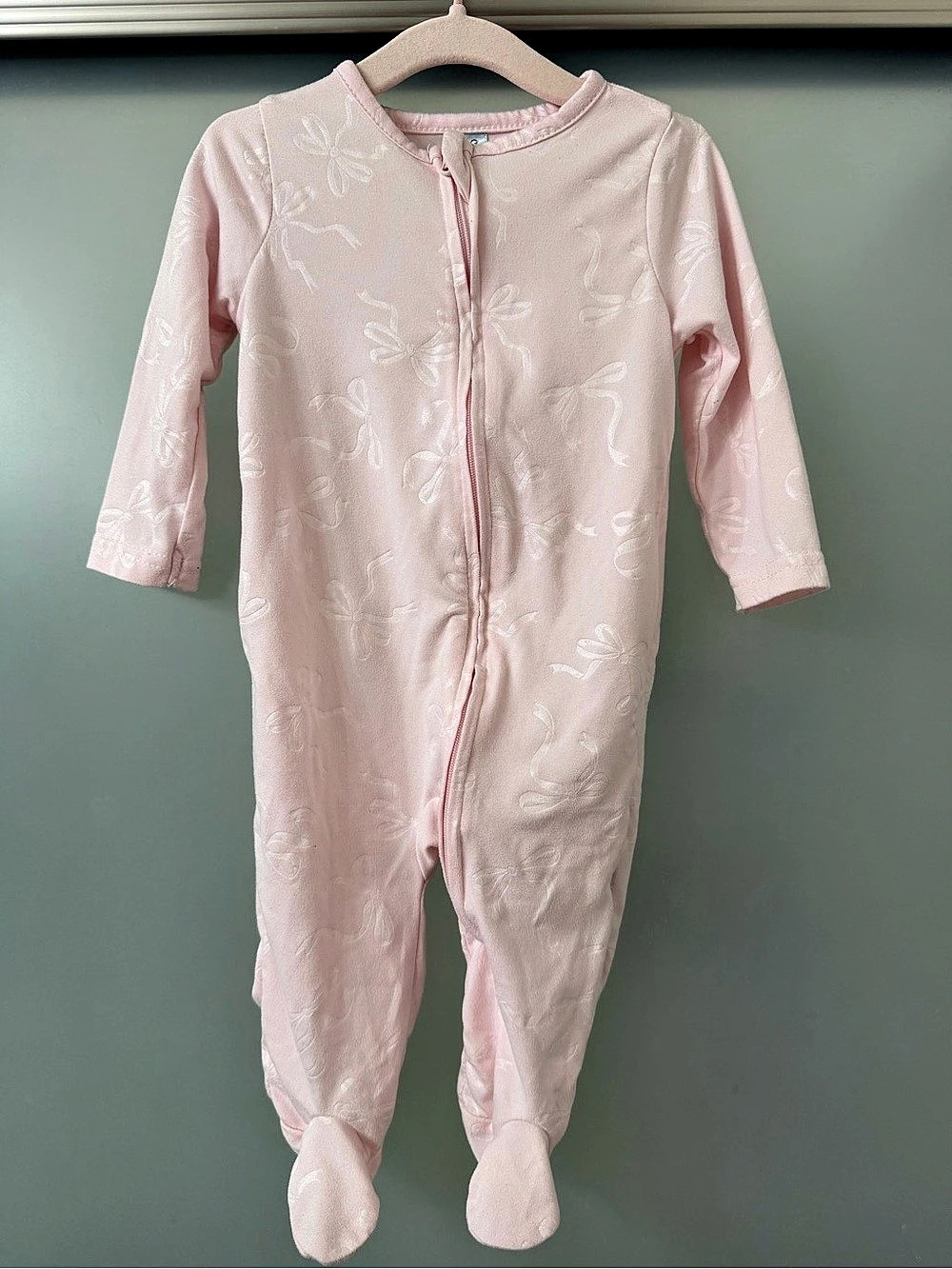 Charlotte & Star Baby Footie Floral Pink 3-6M
